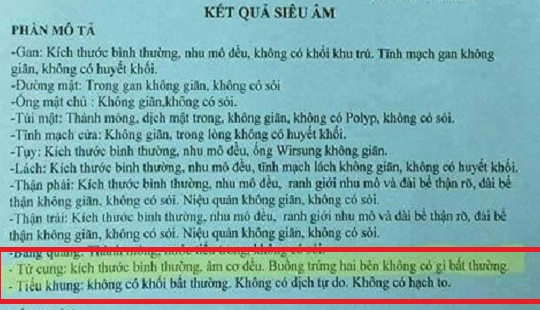 Nam bệnh nhân được chẩn đoán... tử cung, buồng trứng bình thường