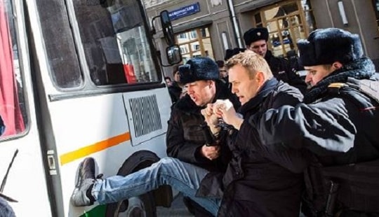 Thủ lĩnh đối lập Nga Navalny bị bắt vì tổ chức biểu tình trái phép