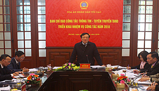 Ban Chỉ đạo công tác Thông tin - tuyên truyền TAND: Triển khai nhiệm vụ công tác năm 2018