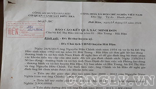 Nam Định: Gia đình người có công tố công chức xã "ăn chặn" tiền chế độ