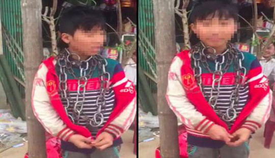 Cảnh cáo người chú dùng dây xích khóa cổ cháu trai