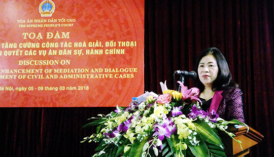 Trao đổi kinh nghiệm về kỹ năng hòa giải, đối thoại trong giải quyết các vụ án dân sự, hành chính