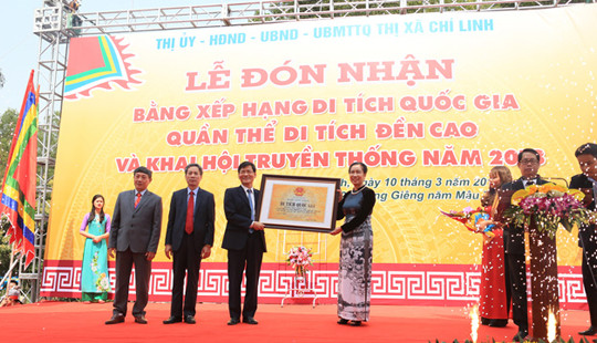 Lễ đón nhận Bảng xếp hạng di tích Quốc gia quần thể di tích Đền Cao