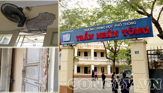 Cận cảnh ngôi trường vừa dạy vừa học trong nỗi lo trần sập giữa lòng Thủ đô