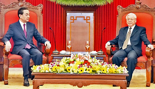 Tổng Bí thư Nguyễn Phú Trọng tiếp Bộ trưởng Ngoại giao Trung Quốc