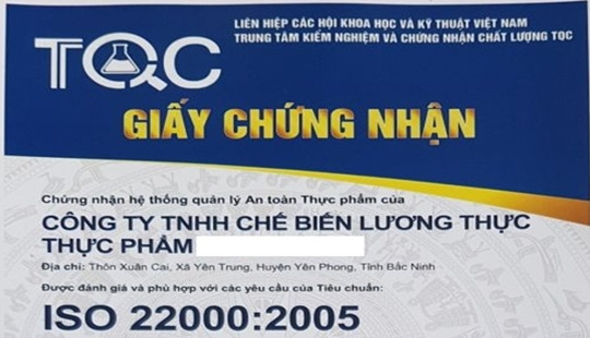 Cần làm rõ những sai phạm trong việc cấp giấy chứng nhận chất lượng ISO