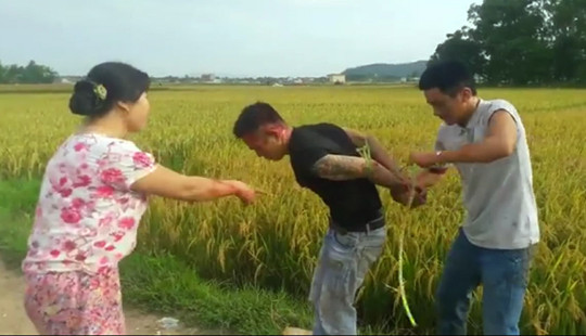 Dân làng vây bắt nhóm côn đồ thu tiền “bảo kê” máy gặt lúa