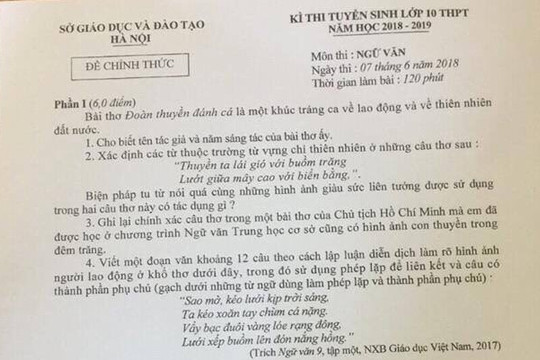 Nghi vấn "lọt đề thi" Ngữ Văn vào lớp 10: Sở GD-ĐT Hà Nội nói gì?