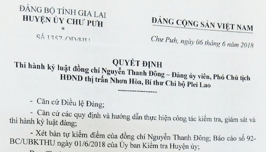 Gia Lai: Phó Chủ tịch HĐND Thị trấn sử dụng bằng THPT giả