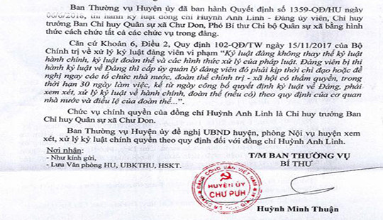 Chỉ huy trưởng quân sự xã bị cách chức vì sử dụng bằng giả