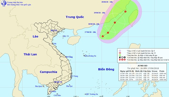 Áp thấp nhiệt giật cấp 8 trên biển Đông