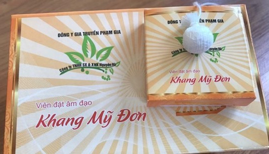 Thu hồi viên đặt âm đạo Khang Mỹ Đơn chưa được phép lưu hành