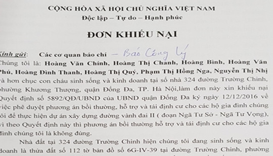 Nhiều hộ dân cầu cứu vì việc đền bù chưa thỏa đáng