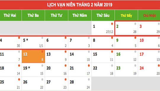 Tết Nguyên đán Kỷ Hợi 2019 người lao động được nghỉ 9 ngày