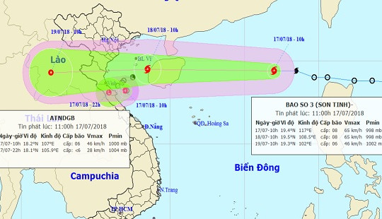 Bão số 3 giật cấp 10, tiến vào Biển Đông