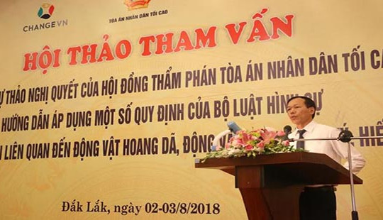 Hội thảo tham vấn của Hội đồng Thẩm phán TANDTC về động vật hoang dã