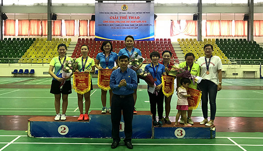 Công đoàn TANDTC giành huy chương vàng môn Cầu lông Giải thể thao Công đoàn Viên chức Việt Nam năm 2018