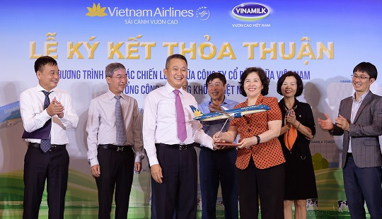 Vietnam Airlines và Vinamilk hợp tác chiến lược cùng phát triển thương hiệu vươn tầm quốc tế