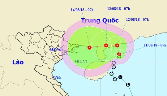 Áp thấp nhiệt đới gây mưa lớn cho các tỉnh Bắc Bộ