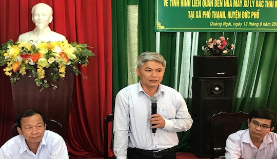 Tỉnh Quảng Ngãi vào cuộc vụ người dân chặn xe rác ở huyện Đức Phổ