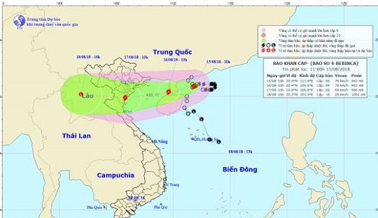 Bão số 4 giật cấp 11, mưa lớn toàn miền Bắc