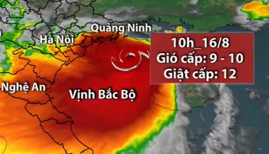 Bão số 4 giật cấp 12, đổ bộ vào vịnh Bắc Bộ