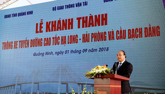 Thủ tướng dự lễ khánh thành, thông xe cao tốc Hạ Long-Hải Phòng và cầu Bạch Đằng