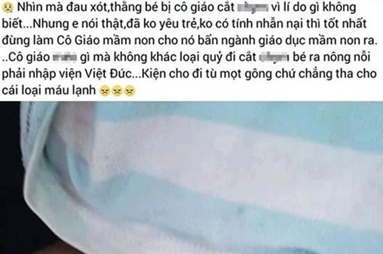 Thực hư thông tin cô giáo dọa cắt "của quý" của bé trai