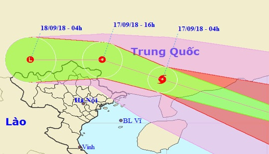Bão số 6 gây mưa to cho các tỉnh miền núi phía Bắc