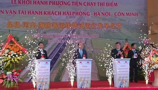 Thí điểm tuyến vận tải hành khách Hải Phòng - Hà Nội - Côn Minh