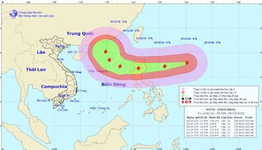 Xuất hiện siêu bão giật cấp 17 gần Biển Đông