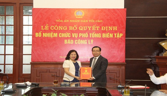 TANDTC bổ nhiệm Phó Tổng biên tập Báo Công lý