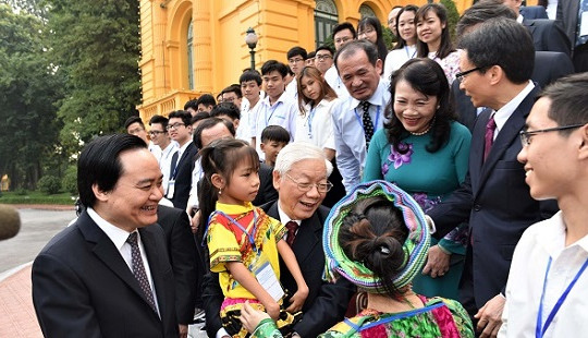 Tổng Bí thư, Chủ tịch nước Nguyễn Phú Trọng gặp gỡ 55 học sinh, sinh viên tiêu biểu, xuất sắc