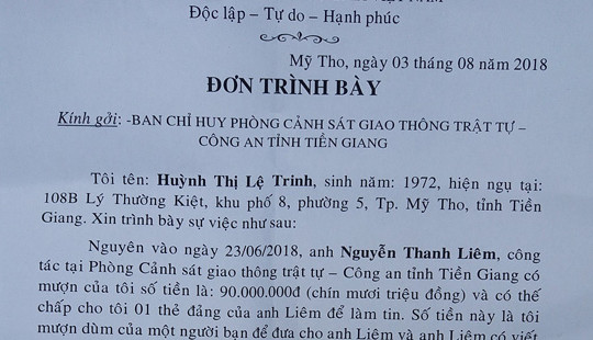 Mượn tiền không trả, một Đại úy CSGT bị khai trừ khỏi Đảng
