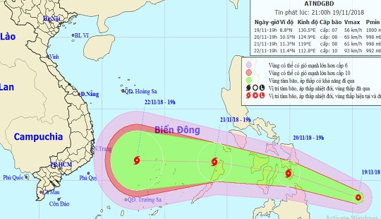 Áp thấp nhiệt đới giật cấp 9, có khả năng mạnh lên thành bão