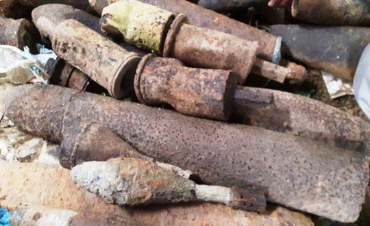 Phát hiện gần 1.000 đầu đạn, bom trong căn nhà hoang