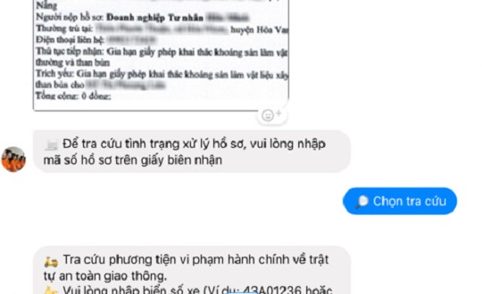 Đà Nẵng cung cấp dịch vụ công qua Messenger