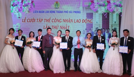 Hải Phòng: Tổ chức lễ cưới tập thể công nhân lao động