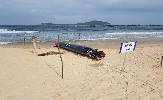 Phát hiện vật thể nghi là ngư lôi trên biển Phú Yên