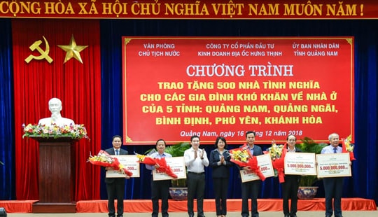 Công ty CP đầu tư kinh doanh địa ốc Hưng Thịnh và “Chương trình 1000 căn nhà tình nghĩa”