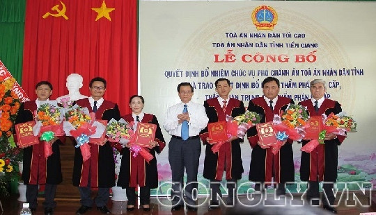 TAND tỉnh Tiền Giang: Công bố và trao quyết định bổ nhiệm Thẩm phán