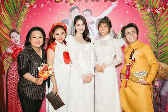 Ngọc Trinh và Diệu Nhi mặc áo dài cô dâu, rạng rỡ trong “đám cưới” quy tụ toàn sao showbiz