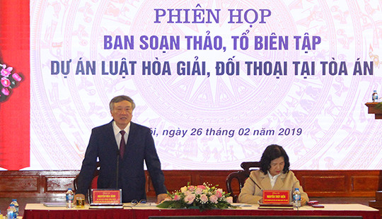 Phiên họp Ban soạn thảo Luật Đối thoại, Hòa giải tại Toà án