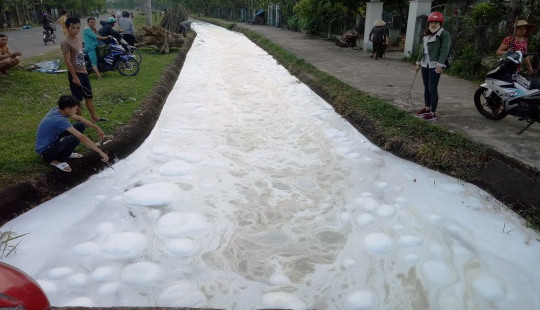 Hé lộ nguyên nhân bất ngờ làm kênh thuỷ lợi nổi bọt trắng xoá, cá chết la liệt
