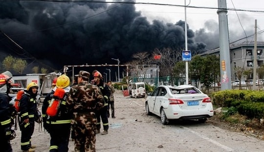 Nổ lớn ở nhà máy hóa chất Trung Quốc, hàng chục người thương vong