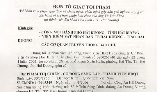 Bệnh viện đa khoa Hoà Bình: Bác sĩ mổ khớp háng “chui” là người của BV Việt Đức ?
