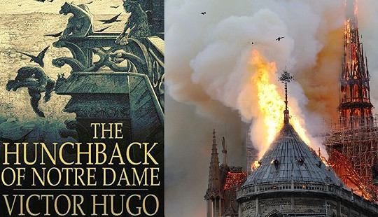 Nhà thờ Đức Bà Pari "từng cháy" trong tiểu thuyết của Victor Hugo
