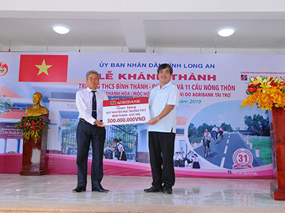Lễ khánh thành các công trình giao thông nông thôn và giáo dục tại Long An