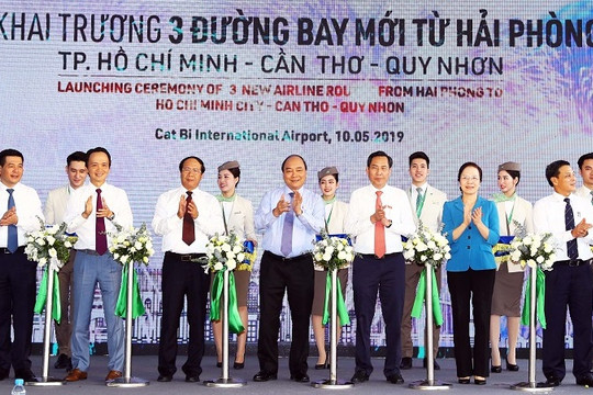 Thủ tướng Chính phủ cắt băng khai trương 3 đường bay từ Hải Phòng của Bamboo Airways
