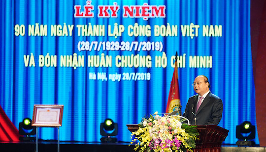 Thủ tướng dự lễ kỷ niệm 90 năm thành lập Công đoàn Việt Nam